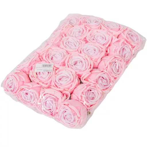 Rózsa virágfej D7cm rózsaszín R3 24db/csom