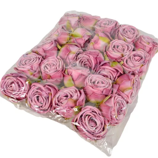 Rózsa virágfej D7cm mályva R6 24db/csom