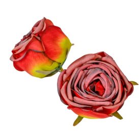 Rózsa virágfej D7cm narancs-barna R9 24db/csom