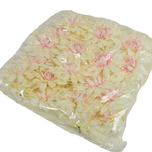Dália virágfej D11cm krém pink D12 24db/csom