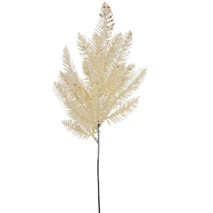 Fenyőág glitteres fehér 50cm
