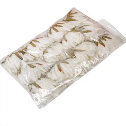 Krizantém virágfej fehér D11cm 12db/csom