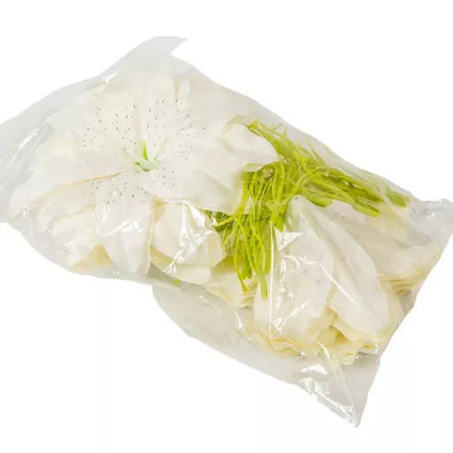 Liliom virágfej D12cm fehér 24db/csom
