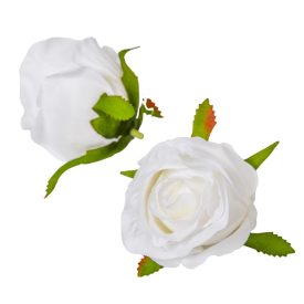 Rózsa virágfej D7cm fehér 12db/csom