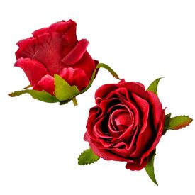 Rózsa virágfej D7cm bordó 12db/csom