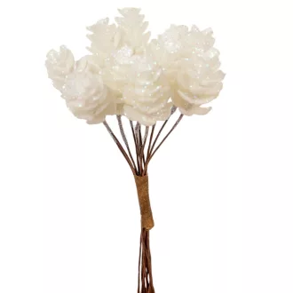 Toboz pick köteg glitteres fehér 11cm