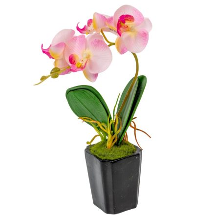 Orchidea cserepes gumi világos rózsaszín M28cm