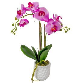 Orchidea cserepes gumi 2ágú lila M47cm