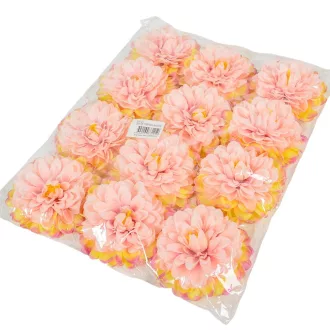 Dália virágfej D10cm rózsaszín 12db/csom