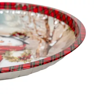 Fém tálca hóembermintás D25,5cm