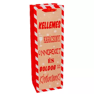   Italostasak kellemes karácsonyi ünnepeket piros-fehér 12x36cm