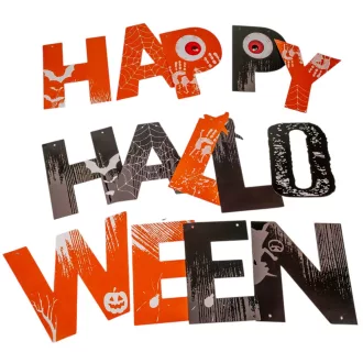 Happy halloween papír betű girland 19cmx2m
