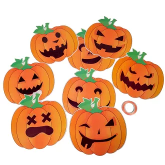 Halloween tök papír 15cm girlandnak fűzhető 8db-os