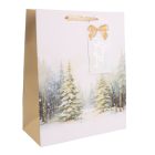 Ajándéktasak havas fenyők 26x32cm