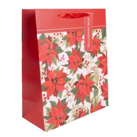 Ajándéktasak mikulás virágok 18x23cm