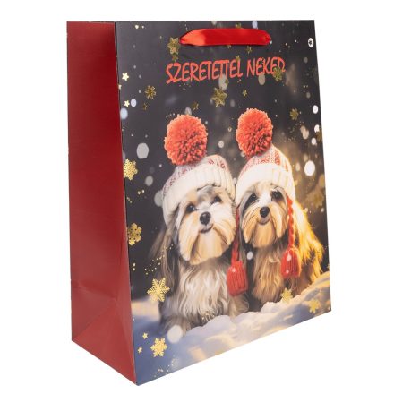 Ajándéktasak kutya sapiban 26x32cm