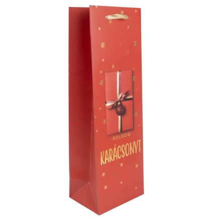 Ajándéktasak italos piros ajándékdoboz 12x36cm