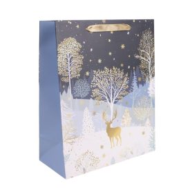 Ajándéktasak szarvas fák alatt 26x32cm