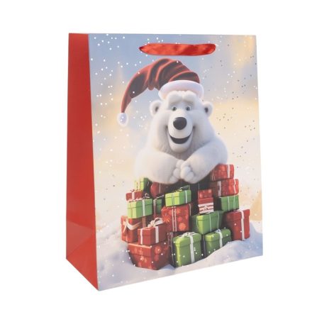 Ajándéktasak jegesmaci ajándékkal 18x23cm