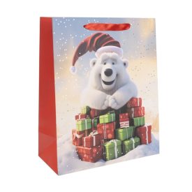 Ajándéktasak jegesmaci ajándékkal 26x32cm