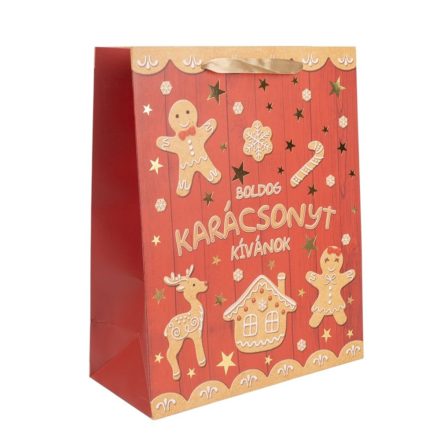 Ajándéktasak mézeskalács figurás 11x14cm