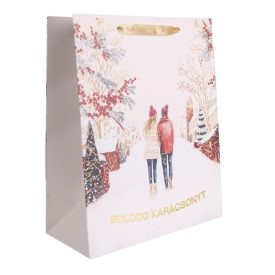 Ajándéktasak sétáló pár 18x23cm