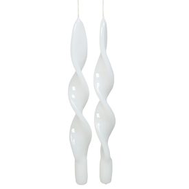   Lakkozottl rövid szalag csavart gyertya fehér 270x22mm 4db/csom (db ár)