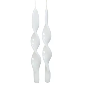   Lakkozottl rövid szalag csavart gyertya fehér 270x22mm 4db/csom (db ár)