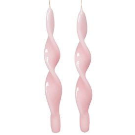   Lakkozottl rövid szalag csavart gyertya rózsaszín 270x22mm 4db/csom (db ár)