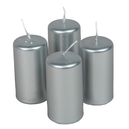 Metál adventi gyertya 80x40mm ezüst 4db/csom (db ár)