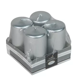Metál adventi gyertya 80x40mm ezüst 4db/csom (db ár)