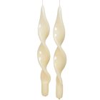 Lakkozottl rövid szalag csavart gyertya ecru 270x22mm 4db/csom (db ár)