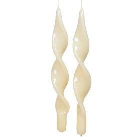   Lakkozottl rövid szalag csavart gyertya ecru 270x22mm 4db/csom (db ár)