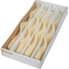 Lakkozottl rövid szalag csavart gyertya ecru 270x22mm 4db/csom (db ár)