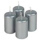 Metál adventi gyertya 70x40mm ezüst  4db/csom (db ár)