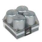 Metál adventi gyertya 70x40mm ezüst  4db/csom (db ár)