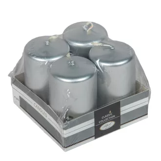 Metál adventi gyertya 70x40mm ezüst  4db/csom (db ár)