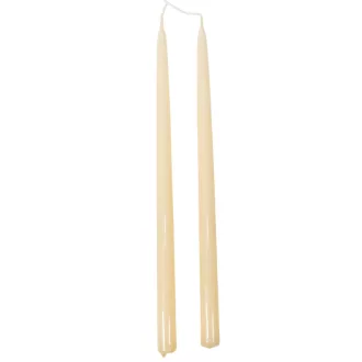 Lakkozott ceruza gyertya ecru 230x10mm 8db/csom (db ár)