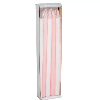   Lakkozott ceruza gyertya rózsaszín 230x10mm 8db/csom (db ár)