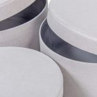 Papír doboz kerek bársony hatású fehér D20-18-15cm 3db-os