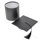 Papír doboz ballagási sapi fekete D14,5cm M15cm