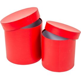 Papír doboz kerek skarlát vörös D17-15cm 2db-os