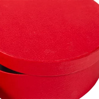 Papír doboz kerek bőrhatás D20-18-15cm piros 3db-os