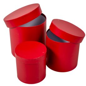 Papírdoboz magas skarlát vörös D17-15-12,5cm 3db-os