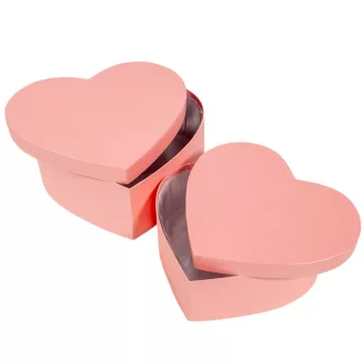 Papír doboz szív metál puncs 19-22cm 2db-os 