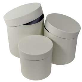 Papír doboz magas kerek bright white 20-17,5-15cm 3db-os