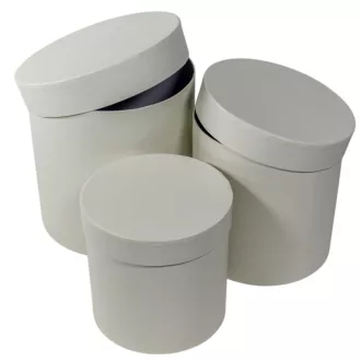 Papír doboz magas kerek bright white 20-17,5-15cm 3db-os