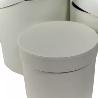 Papír doboz magas kerek bright white 20-17,5-15cm 3db-os