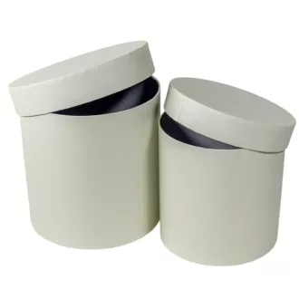 Papír doboz magas kerek bright white D17-15cm 2db-os