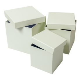 Papír doboz kocka fehér D16-14-12cm 3db-os